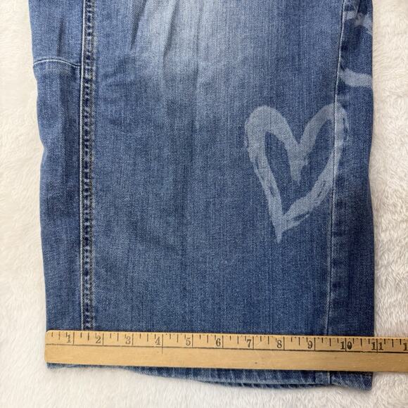 Anthropologie The Kenna High Rise Heritage Barrel Jeans w Hearts by Pilcro Sz 31 - Picture 3 of 15